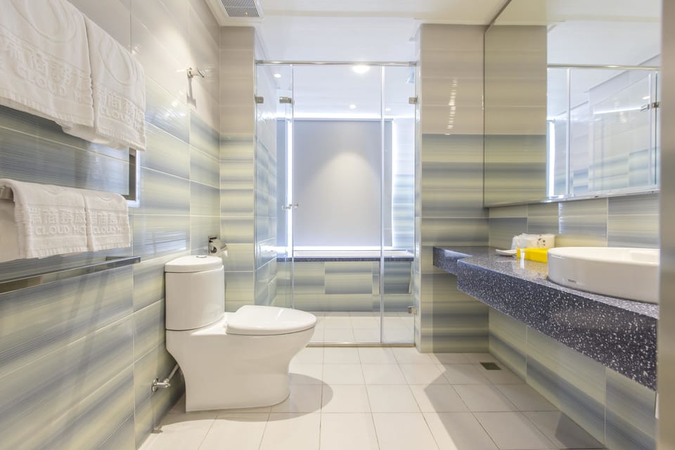 Deluxe Double Room | Bathroom | Shower, free toiletries, hair dryer, slippers