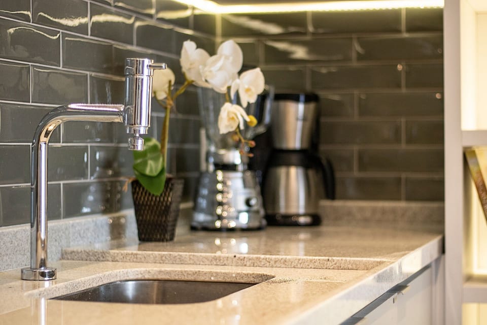 Basic Apartment | Private kitchen | Fridge, microwave, stovetop, cookware/dishes/utensils