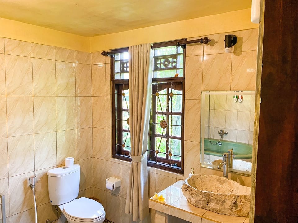 Deluxe Room | Bathroom | Free toiletries, hair dryer, slippers, towels