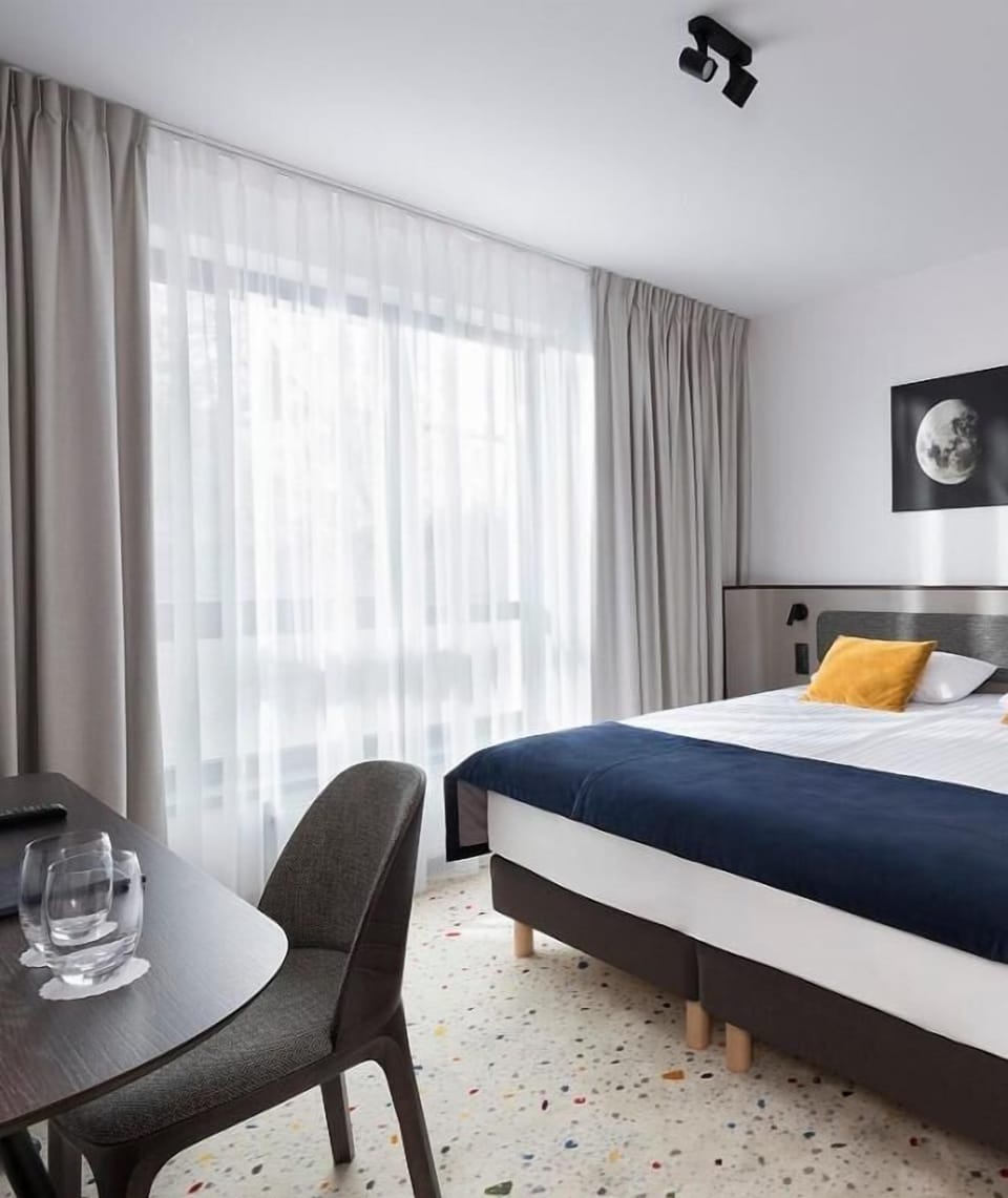 In-room safe, desk, laptop workspace, blackout drapes