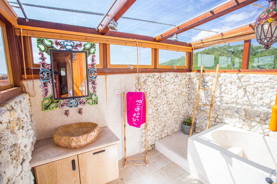 Family Room, Sea View | Bathroom | Combined shower/tub, deep soaking tub, rainfall showerhead