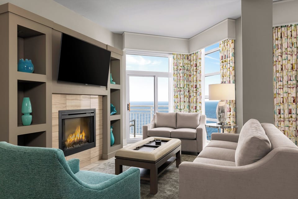 27-inch flat-screen TV with satellite channels, TV