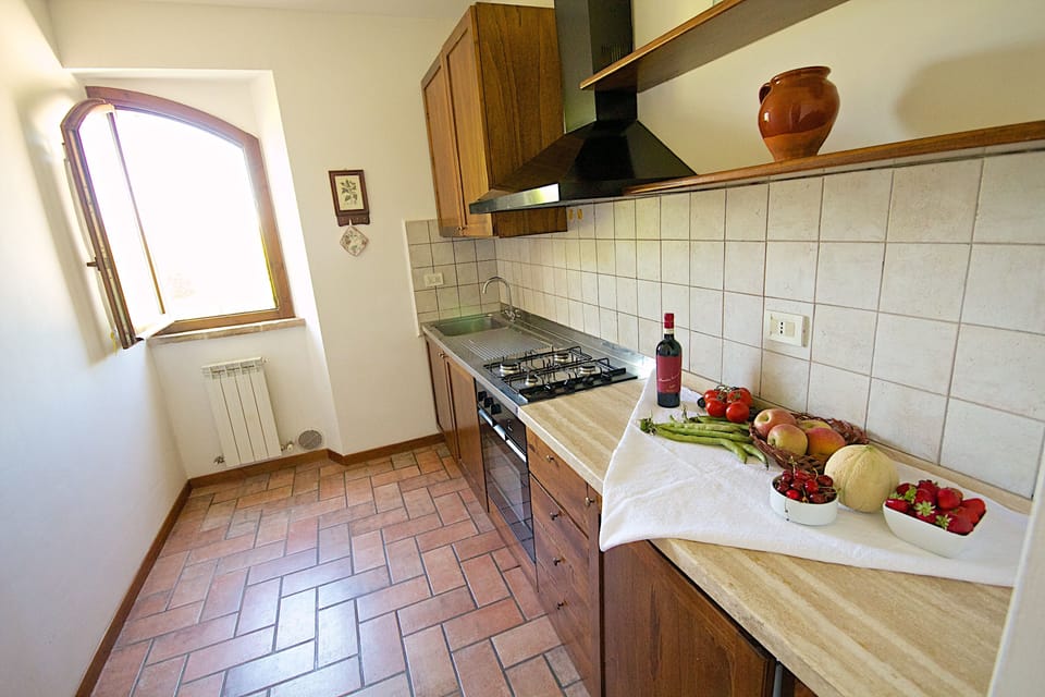Full-size fridge, microwave, oven, stovetop
