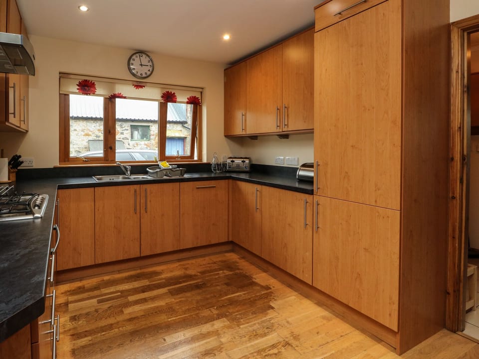 Fridge, dishwasher, electric kettle, toaster