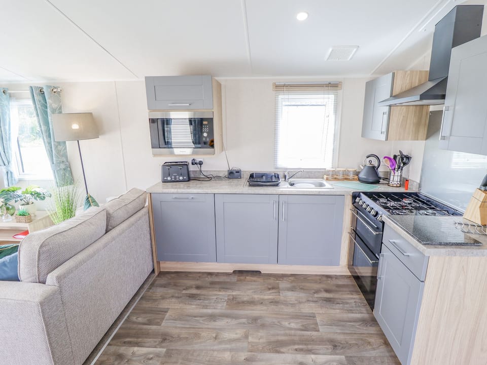 Fridge, dishwasher, cookware/dishes/utensils