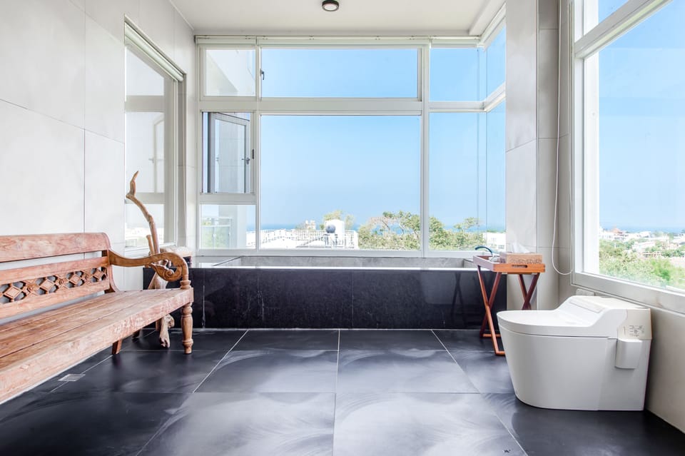 Villa, Sea View | Bathroom | Shower, hair dryer, slippers, towels