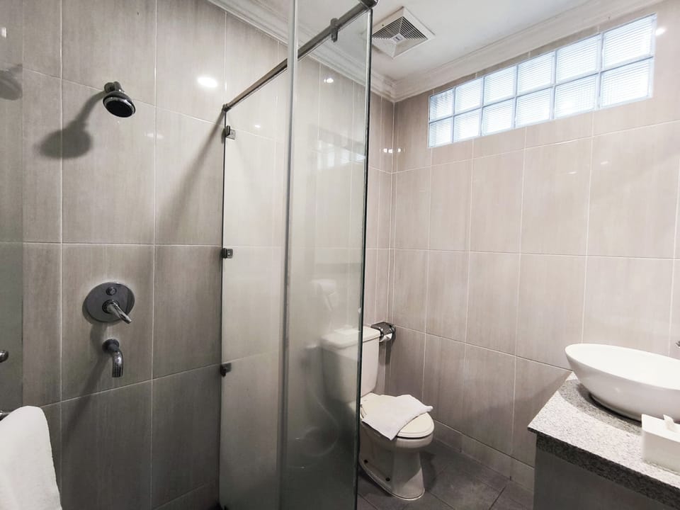 Deluxe Twin Room | Bathroom | Shower, free toiletries, hair dryer, slippers