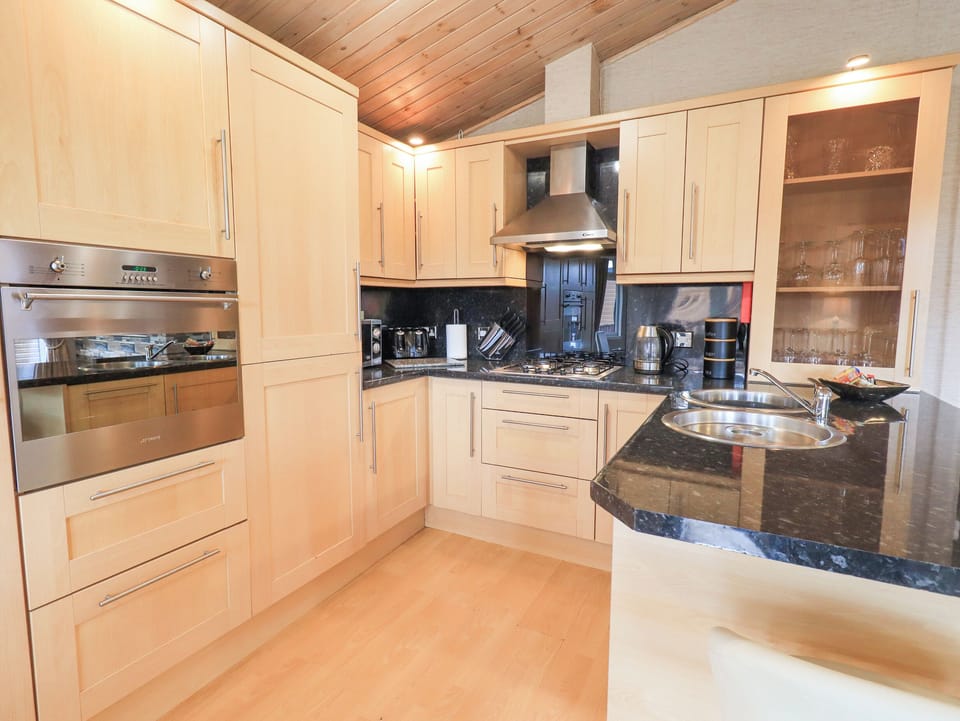 Fridge, dishwasher, electric kettle, toaster