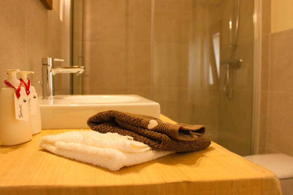 Suite | Bathroom | Shower, hair dryer, slippers, bidet