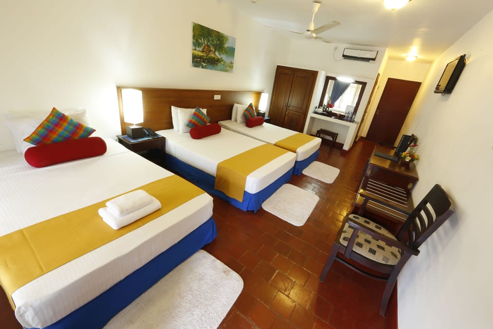 Standard Double Room, 1 Bedroom, Pool View | 1 bedroom, in-room safe, desk, iron/ironing board