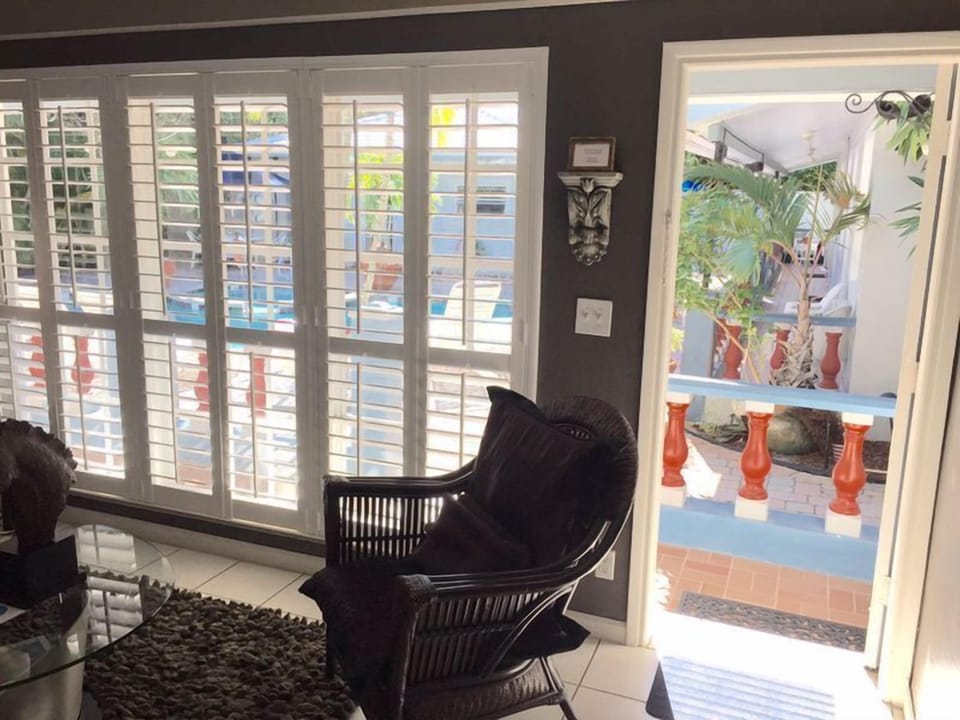 Elite Studio Suite, 1 King Bed (Room 106) | Living area | Flat-screen TV, DVD player, pay movies