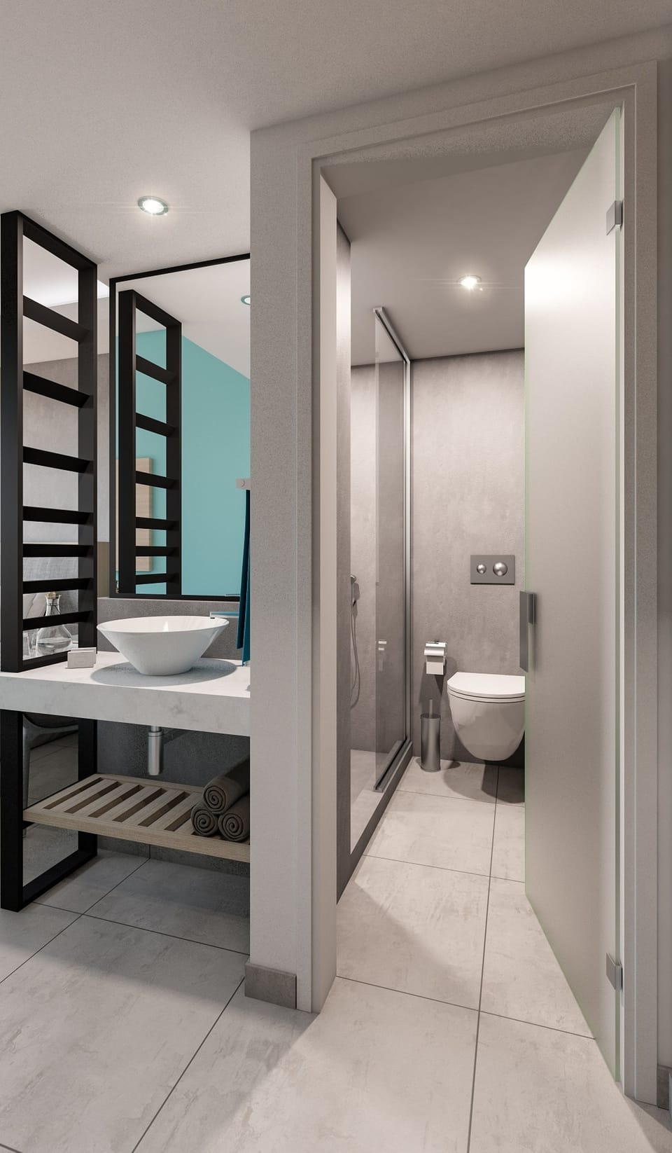 Shower, free toiletries, hair dryer, slippers