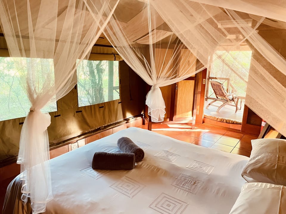 Luxury Tent, 1 Queen Bed | In-room safe, rollaway beds (surcharge), bed sheets