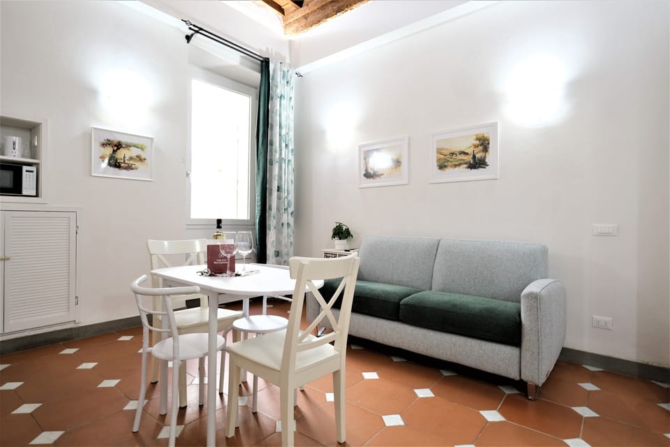 Apartment | Private kitchen | Fridge, microwave, oven, stovetop