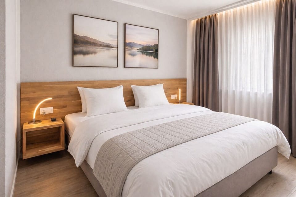 Economy Double Room | Hypo-allergenic bedding available, in-room safe, desk, blackout drapes