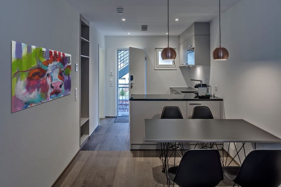 Air-conditioned family studio, 1 large bed, living area with kitchen | Private kitchen | Mini-fridge, espresso maker, coffee/tea maker