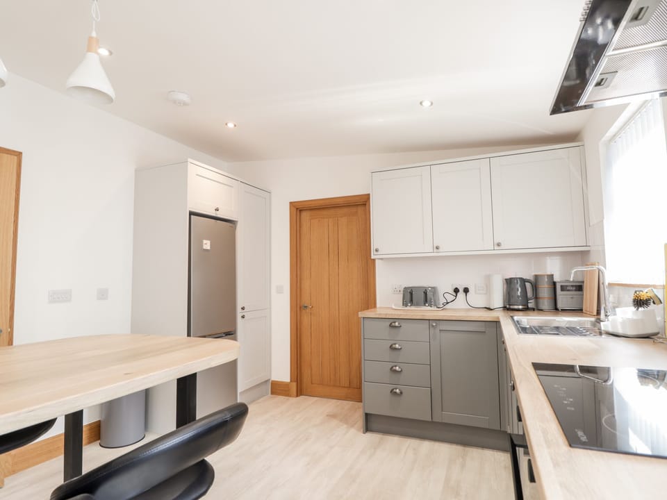 Fridge, dishwasher, electric kettle, toaster