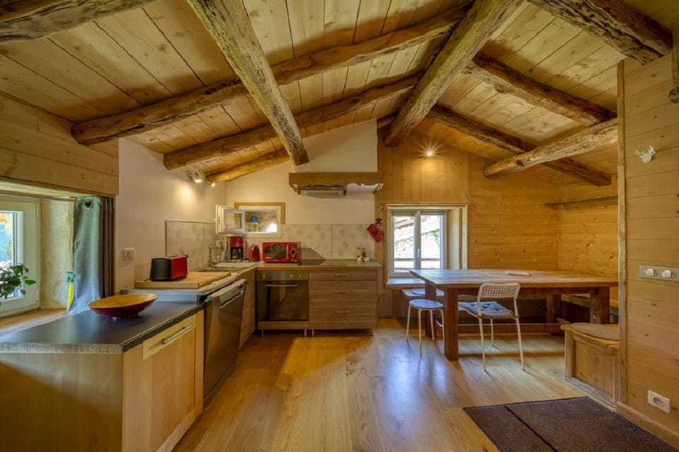 Full-size fridge, microwave, oven, stovetop