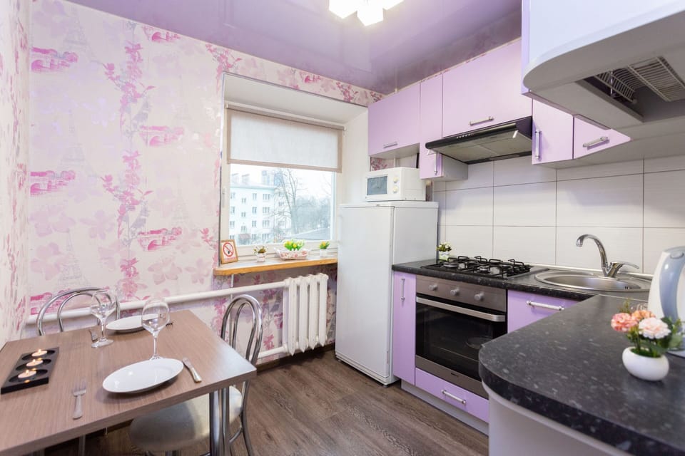 Classic Apartment | Private kitchen | Full-size fridge, microwave, oven, stovetop