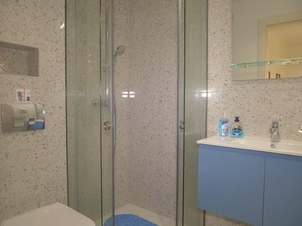 City Studio | Bathroom | Shower, hair dryer, towels