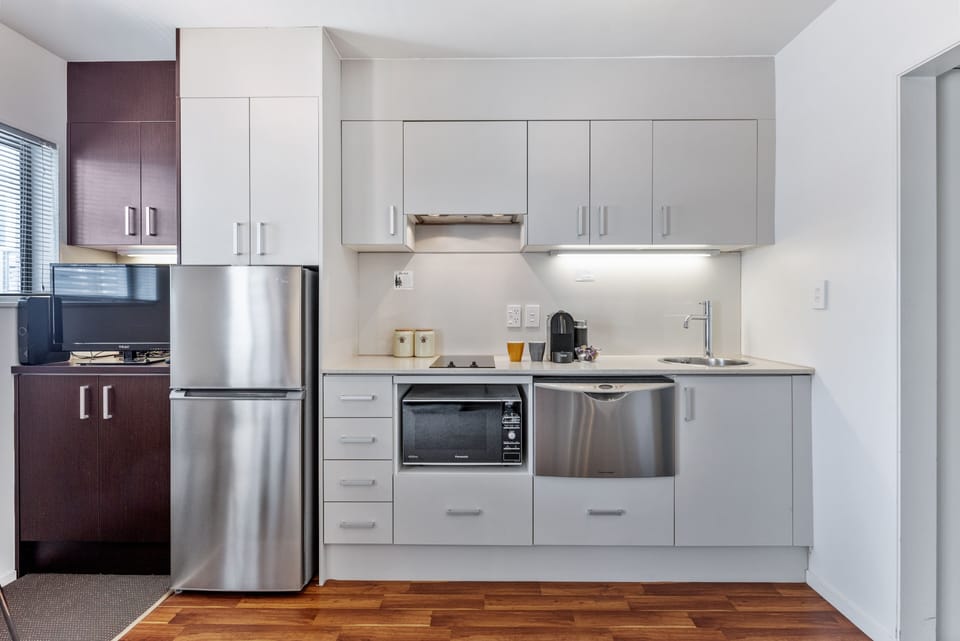 Fridge, microwave, stovetop, dishwasher