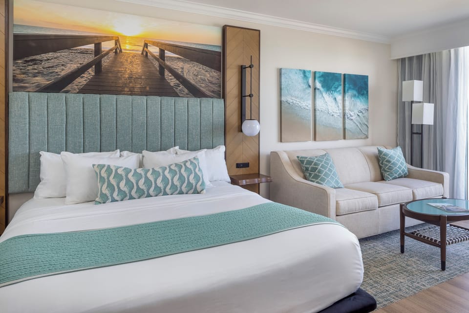Premium bedding, down comforters, pillowtop beds, in-room safe