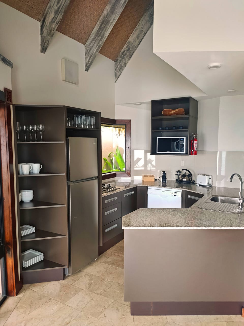 Luxury Villa, Private Pool, Beachfront | Private kitchen | Full-size fridge, microwave, stovetop, dishwasher