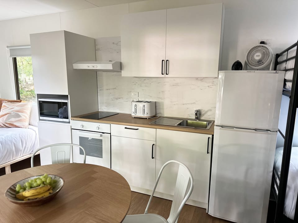 Shared fridge, electric kettle