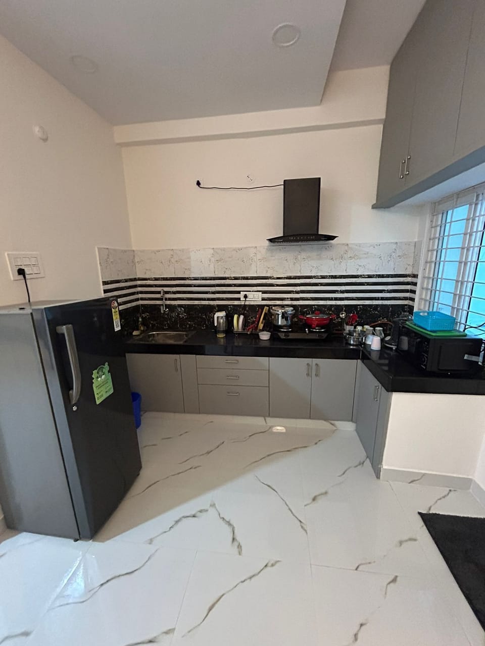Standard Double Room | Private kitchen | Full-size fridge, oven, dishwasher, electric kettle