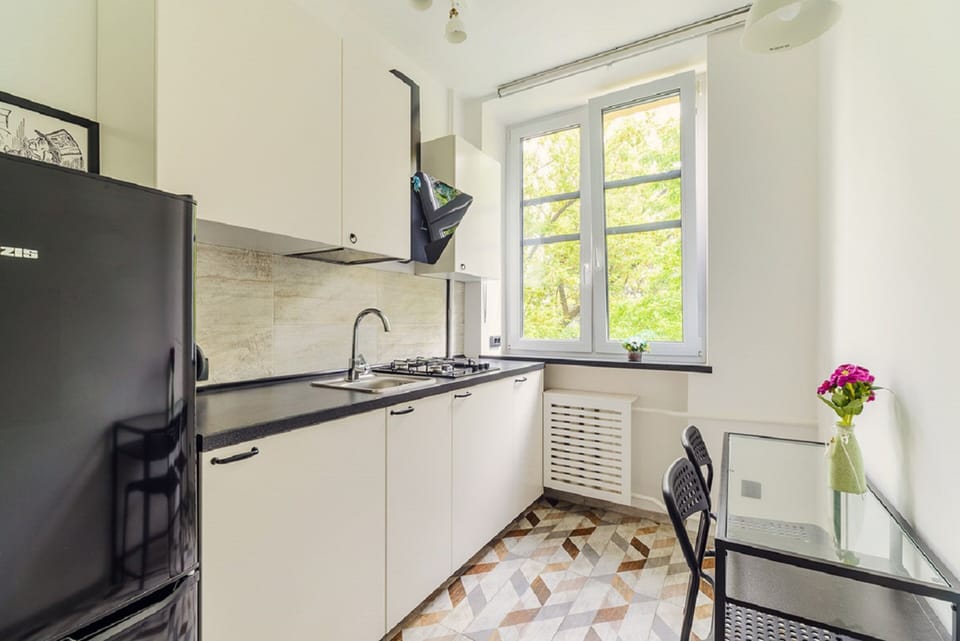 Basic Apartment | Private kitchen | Full-size fridge, stovetop, electric kettle, cookware/dishes/utensils