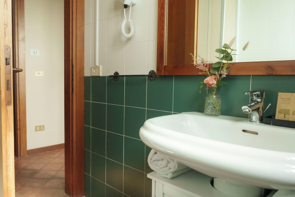 Double Room | Bathroom | Shower, hair dryer, bidet, towels