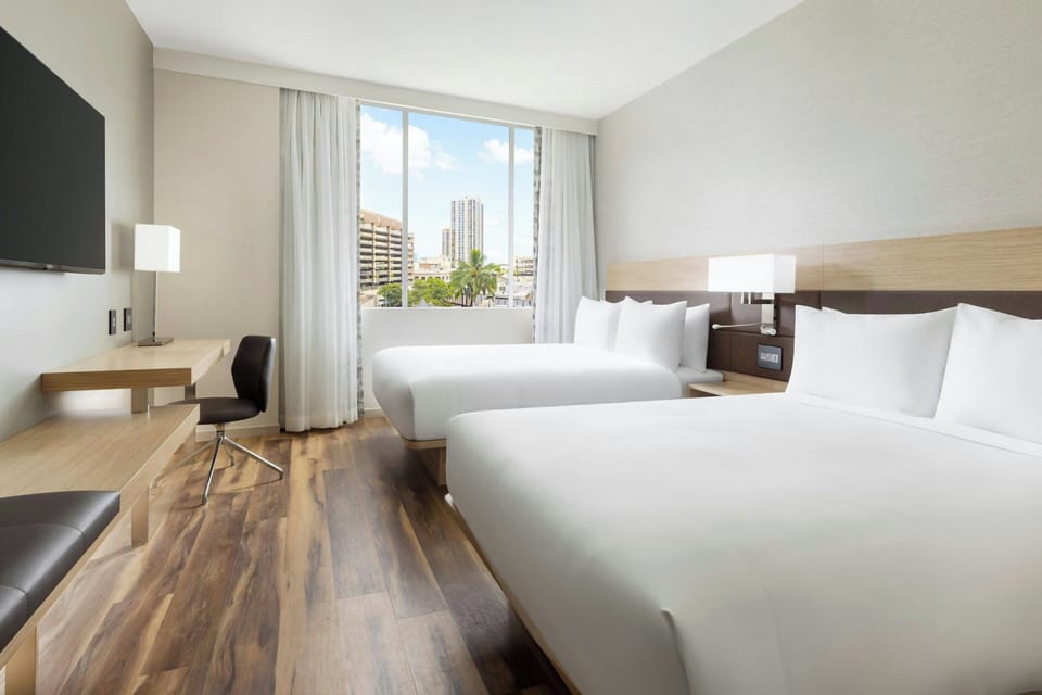 In-room safe, desk, laptop workspace, blackout drapes