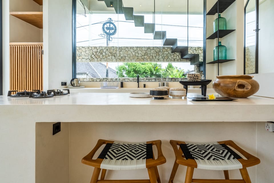 Luxury Villa | Private kitchenette | Fridge, microwave, stovetop, electric kettle