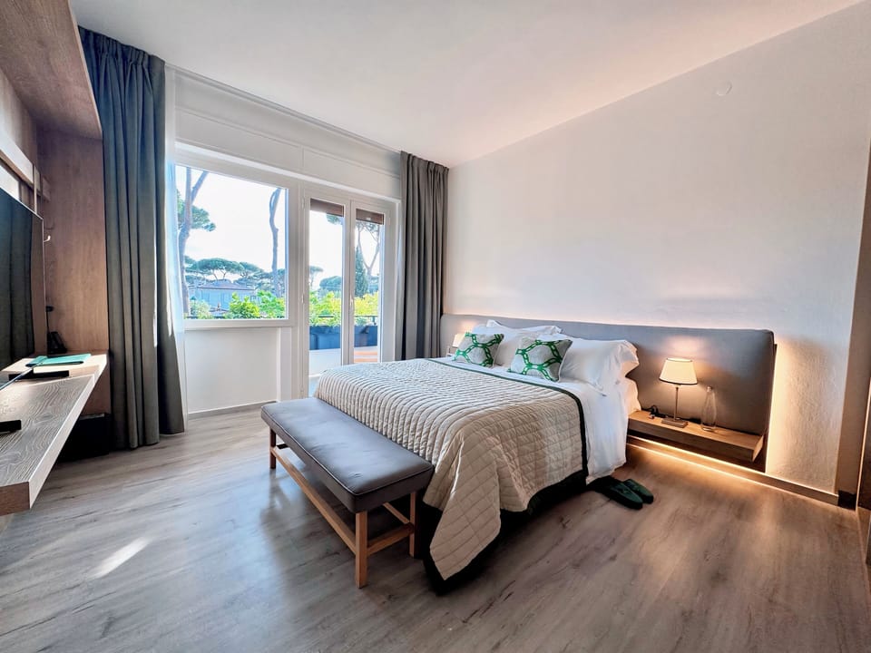 Deluxe Garden view with Terrace | Hypo-allergenic bedding, down comforters, pillowtop beds, minibar
