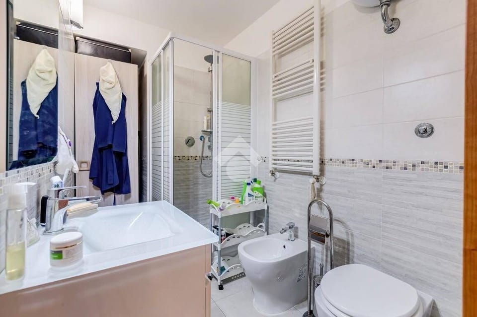 Shower, free toiletries, hair dryer, bidet