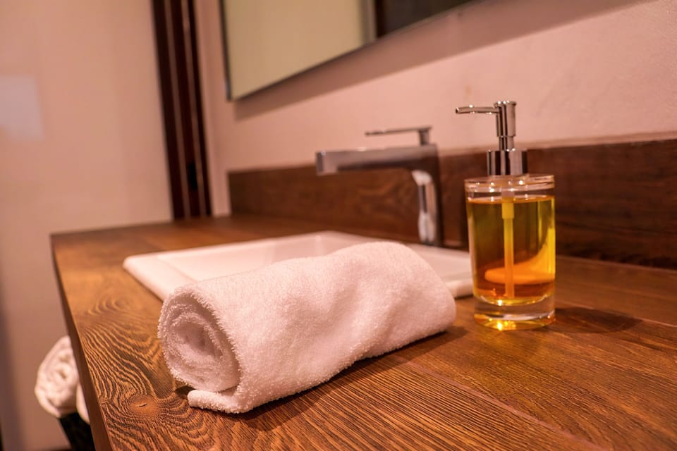 Traditional Cabin | Bathroom | Shower, rainfall showerhead, free toiletries, hair dryer