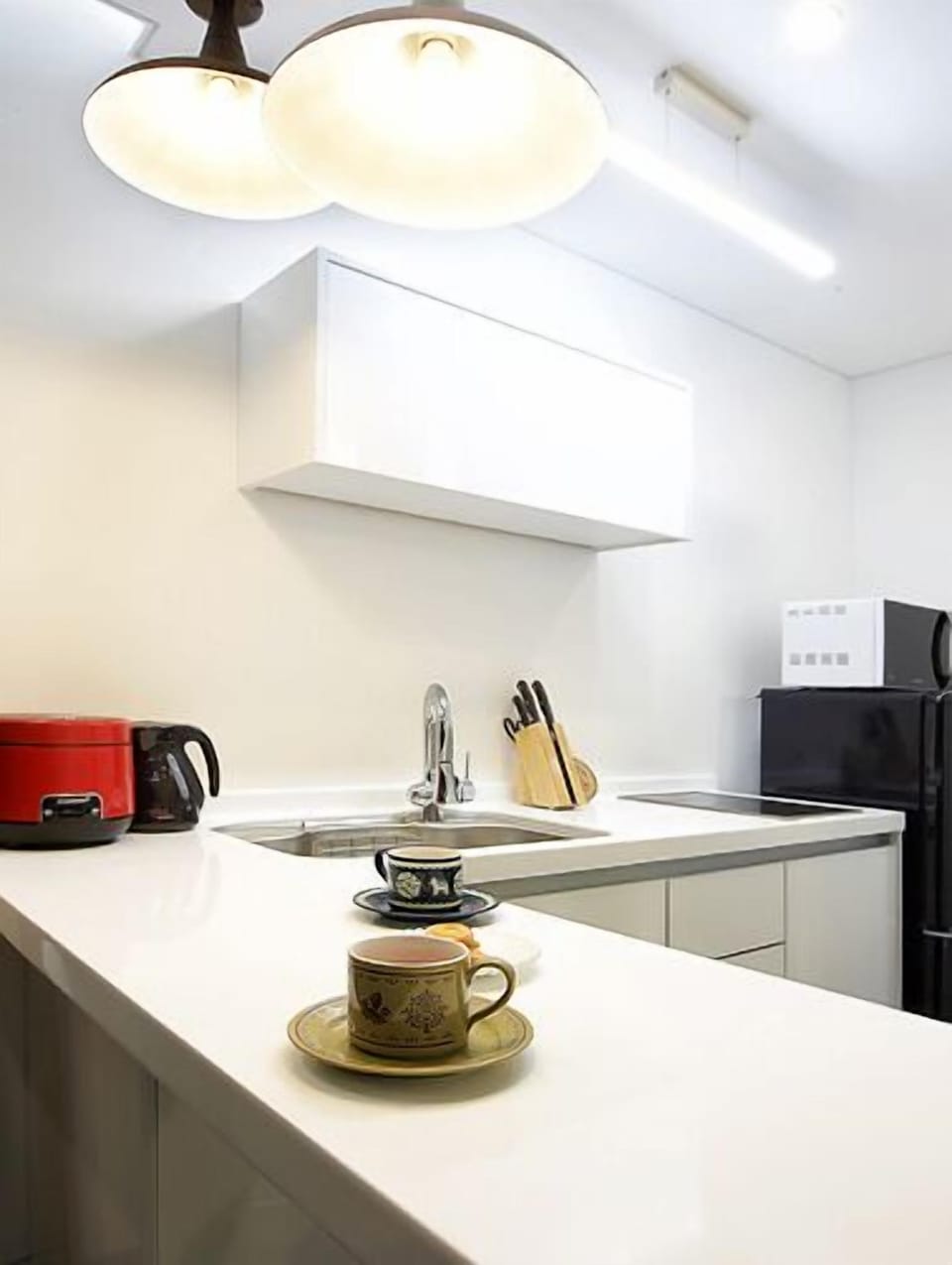 Mini-fridge, microwave