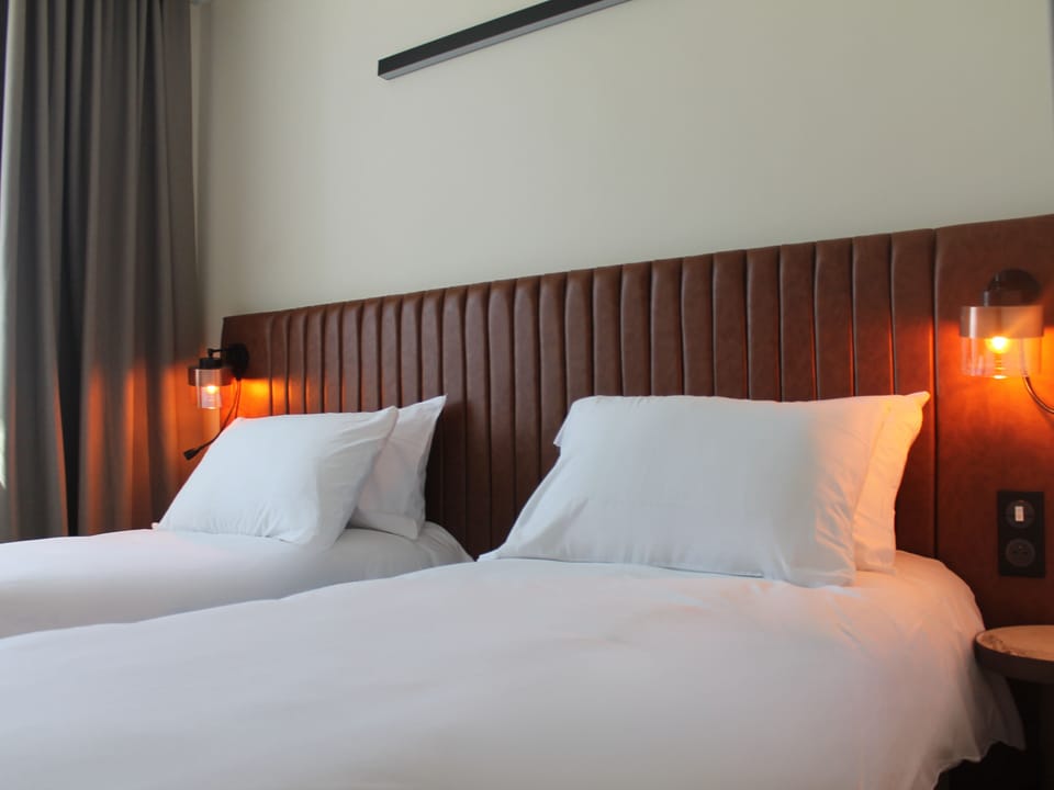 Twin Room | Premium bedding, Select Comfort beds, desk, soundproofing