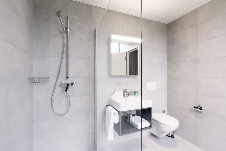 Junior Suite | Bathroom | Shower, hair dryer, bathrobes, slippers