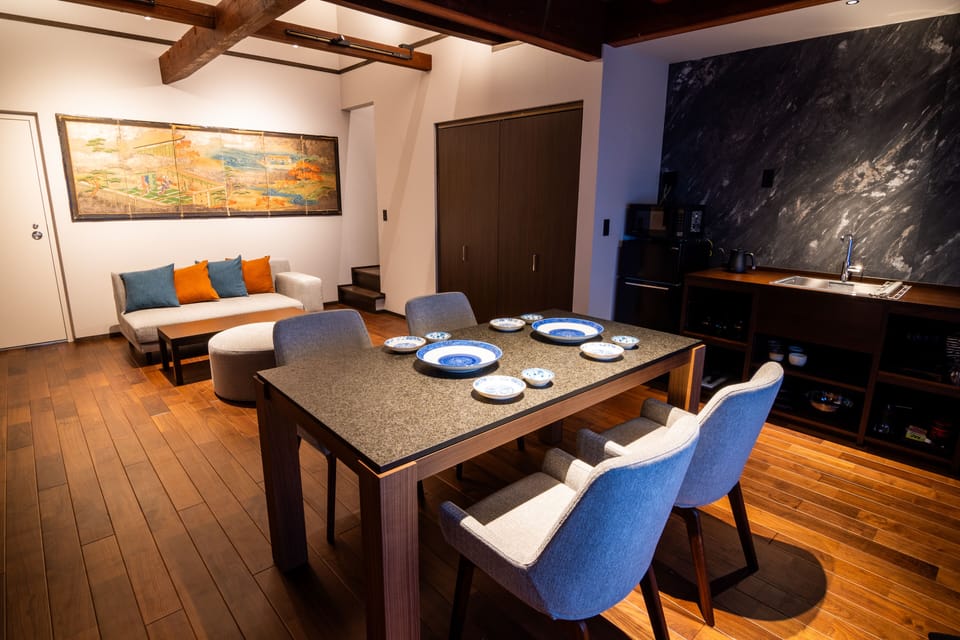 BISHAMON: "Machiya" Two-Storey Suite with Tatami Room, Connecting Room, 89sqm, Non-Smoking | In-room dining