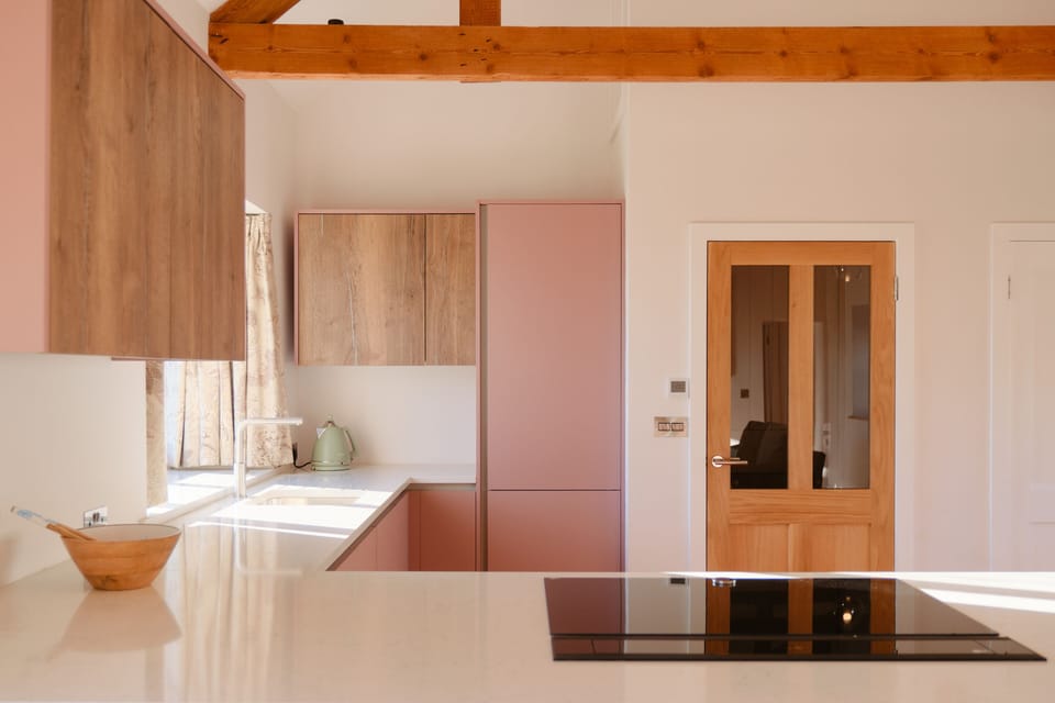 Fridge, dishwasher, electric kettle, toaster