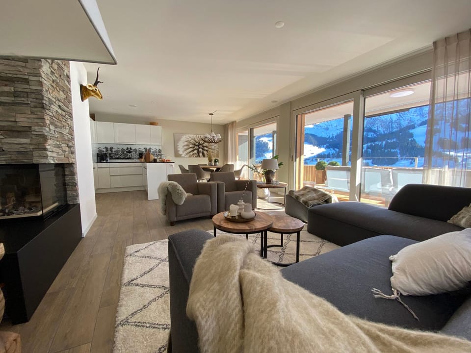Alpenrose Appartement/Fewo, Bad, WC, 3 Schlafräume 4-Zimmerwohnung Apartment in Adelboden