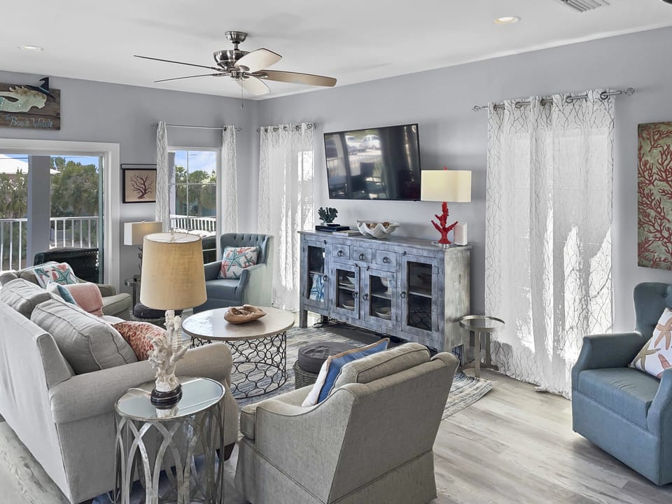 Spacious Living Room | Dining Area | Ocean Views