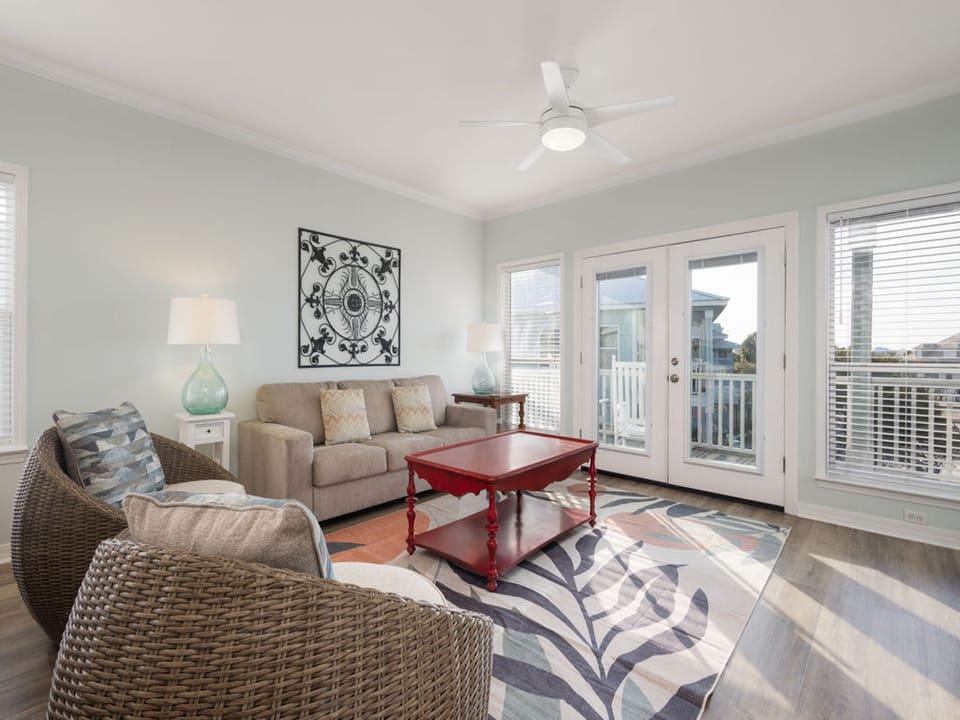The spacious, yet cozy living area features a sofa sleeper and 2 comfortable side chairs to help you relax and unwind during your stay.