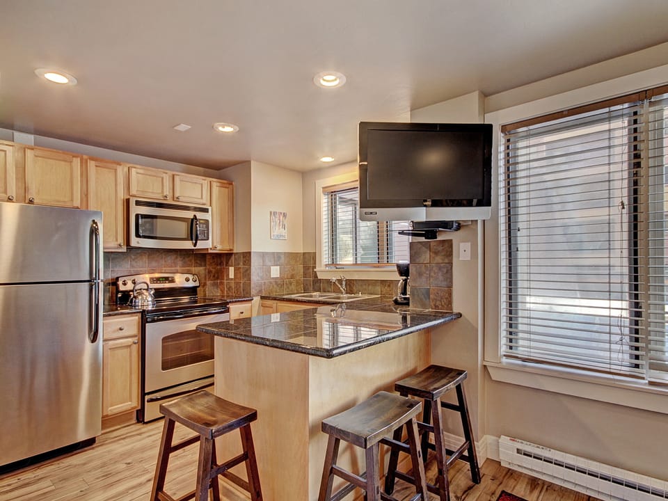 Winter Ski-in/out Studio Sleeps 4, Steps to Historic Main St Apartment in Breckenridge