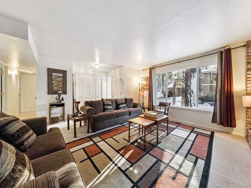 Spacious Living Room with Wood Buring Fireplace