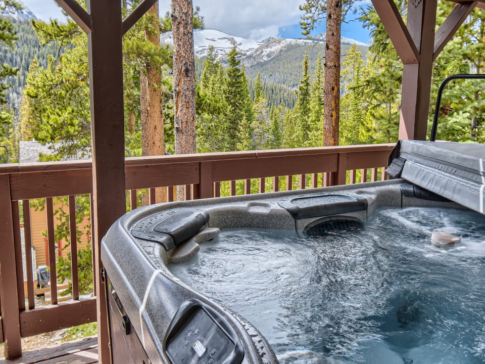 Gorgeous mountain views from the private hot tub