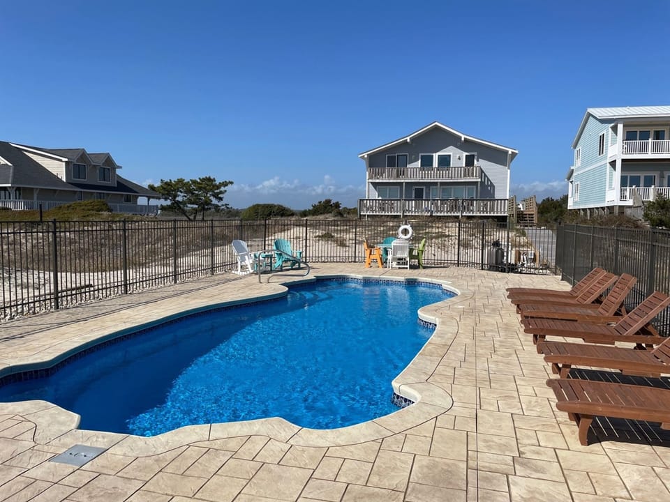 Ocean Side of Home with Pool
