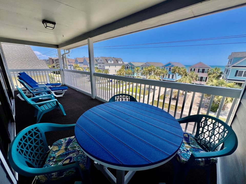 Private balcony with ocean views