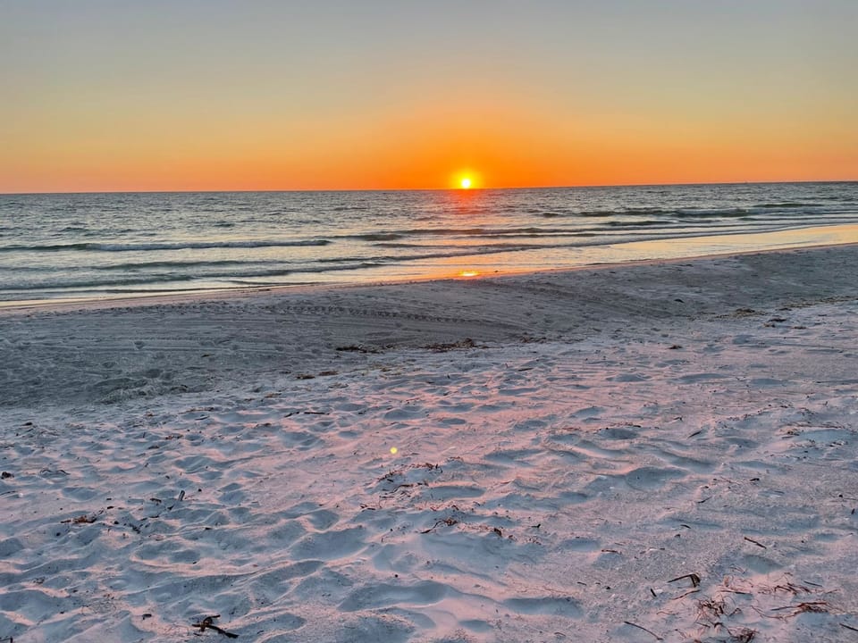 Anna Maria Island has spectacular sunsets! This photo was taken at the beach near Beach Breeze Hideaway. Just a short walk away.